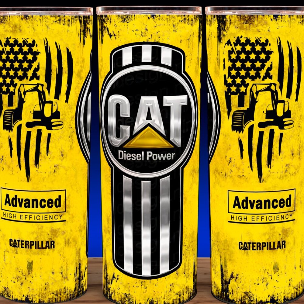 Cat Caterpillar Grunge Distressed Excavator Oil Filter Cup Mug Tumbler